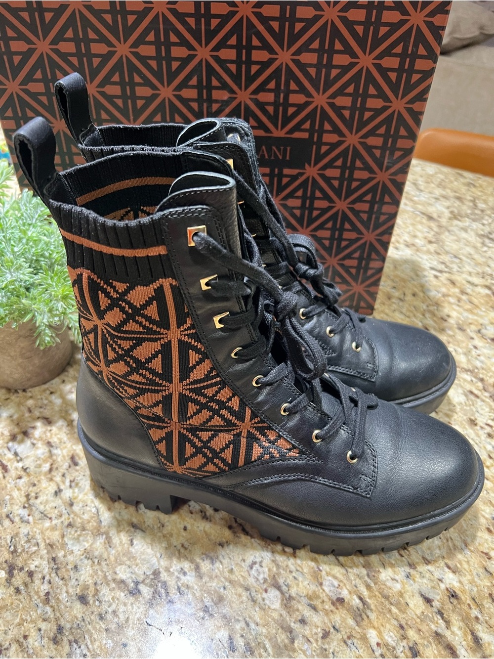 Antonio Melani Dempsayy Lace-Up Combat Boots 9